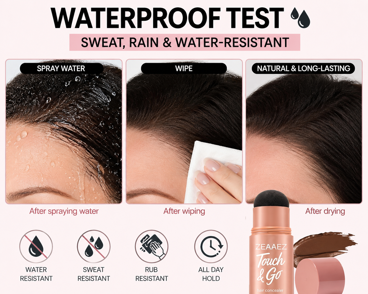 Instant Hairline Eraser-Say Goodbye to Thinning Hair & Gray Roots in 5 Seconds flat