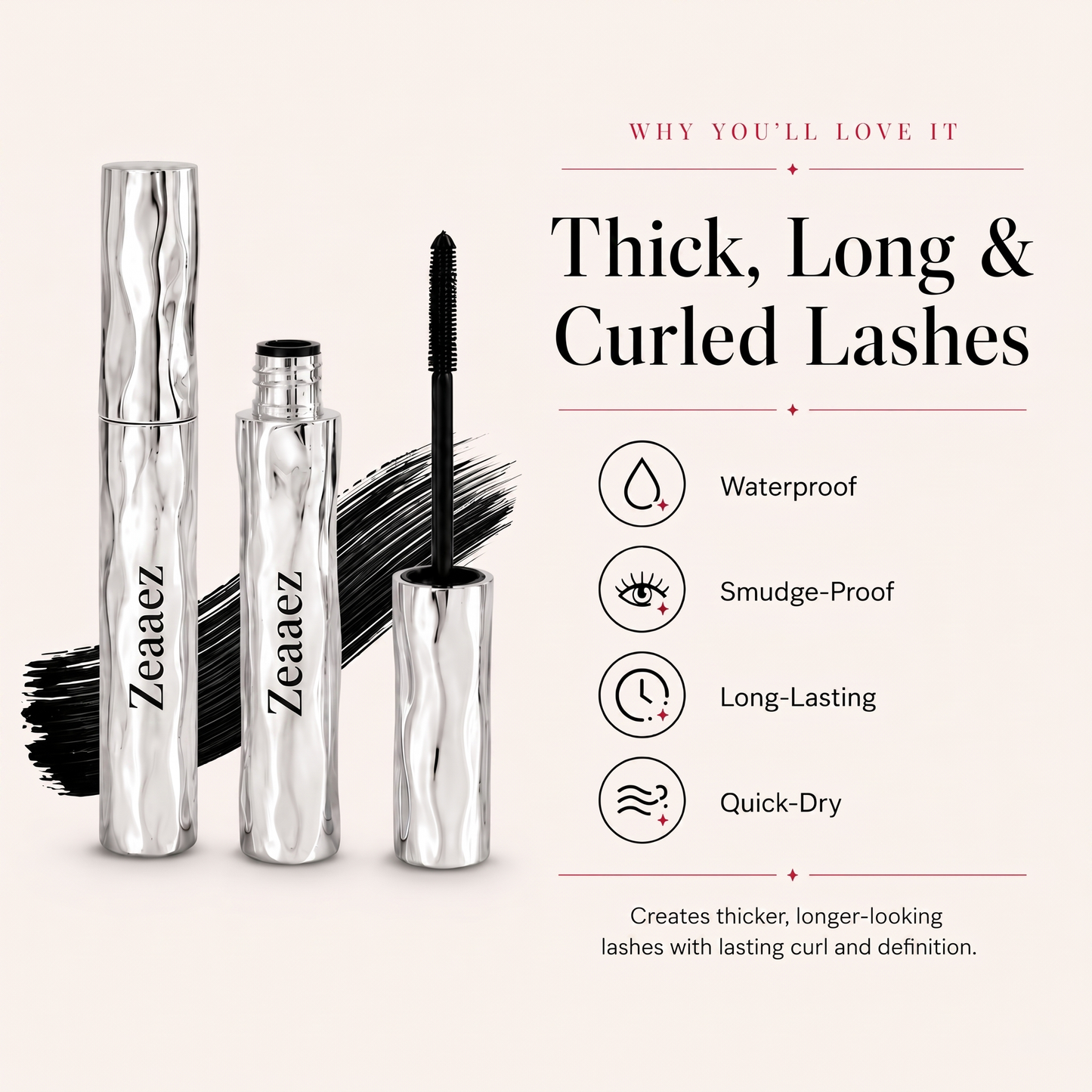 LAST DAY - BUY 1 GET 1 FREE💜Waterproof Curling & Lengthening Mascara